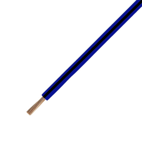 18 Gauge Blue w/ Black Stripe TXL Wire - 50 Feet