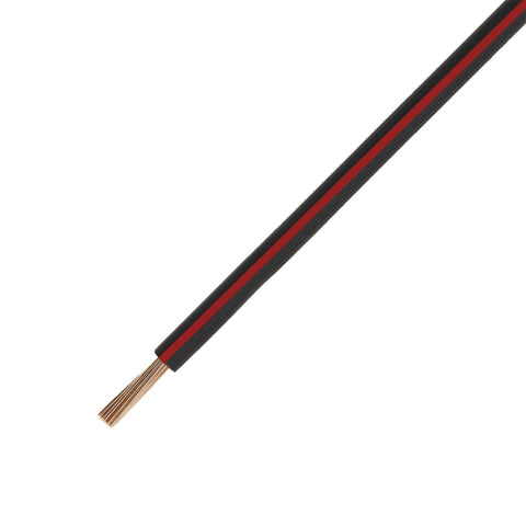 18 Gauge Black w/ Red Stripe TXL Wire - 25 Feet